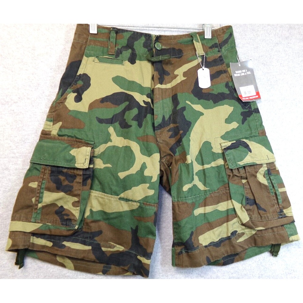 Rothco Infantry Utility Shorts Mens Camo Size‎ XS Woodland Camo NWT